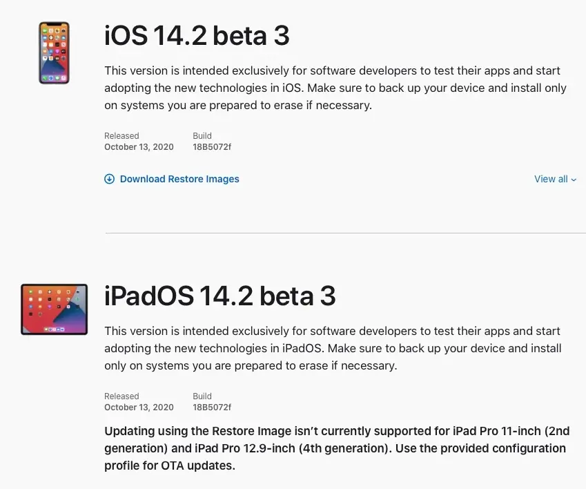 Une bêta 3 pour iOS 14.2, iPadOS 14.2, tvOS 14.2 et watchOS 7.1