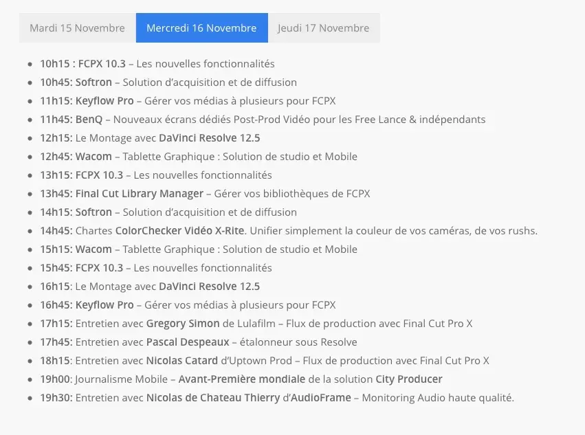 De belles démos de Final Cut Pro 10.3 au SATIS 2016