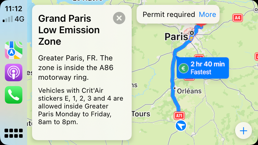 iOS 15 : CarPlay affiche des informations de pollution pour certaines villes françaises