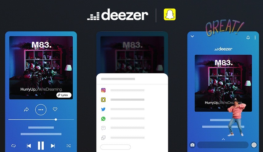 Deezer lance le partage de playlists sur Snapchat