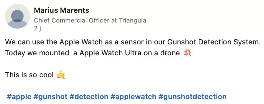 Une Apple Watch Ultra sur un drone peut-elle détecter des coups de feu ?