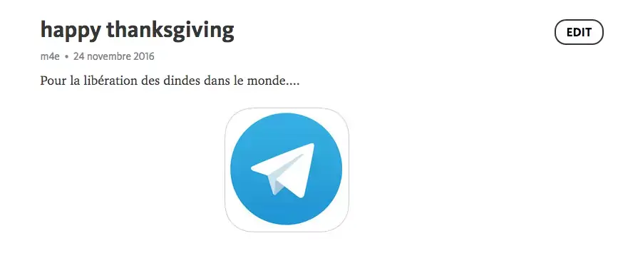 Telegraph, le site de blog anonyme de Telegram