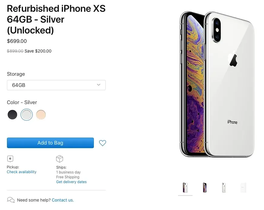 Bientôt des iPhone XS/Max sur le Refurb français ?