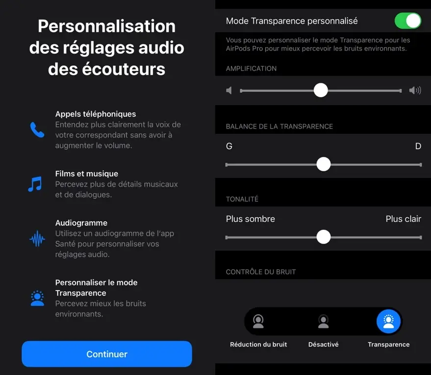 iOS 14 : de nouvelles options pour le mode Transparence des AirPods Pro