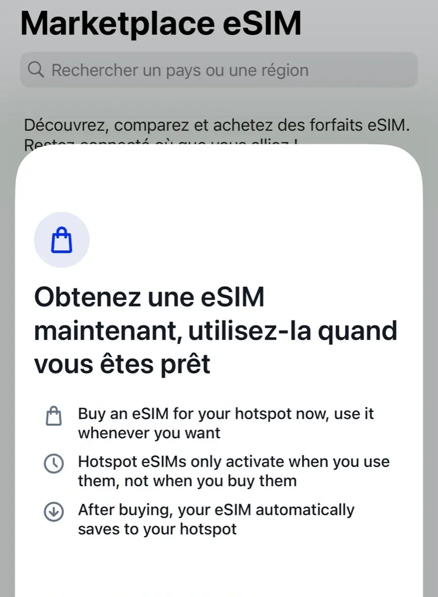 L'ajout de eSIM