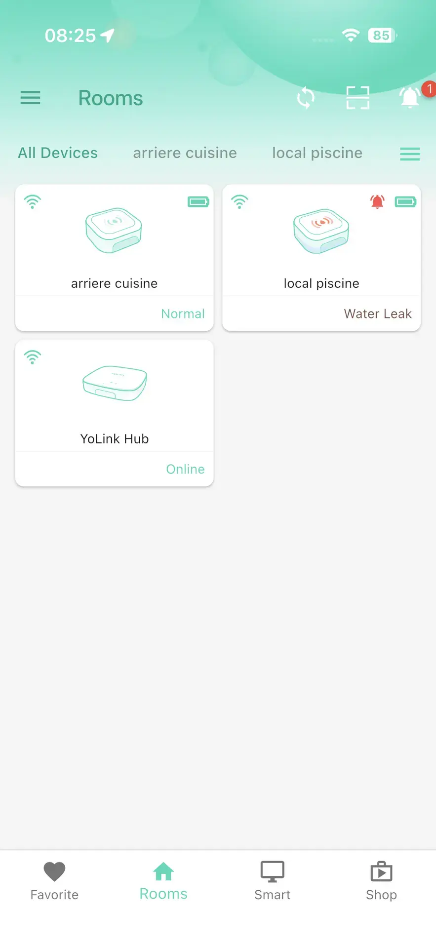 Test Yolink capteur de fuite intelligent sans fil longue port&eacute;e