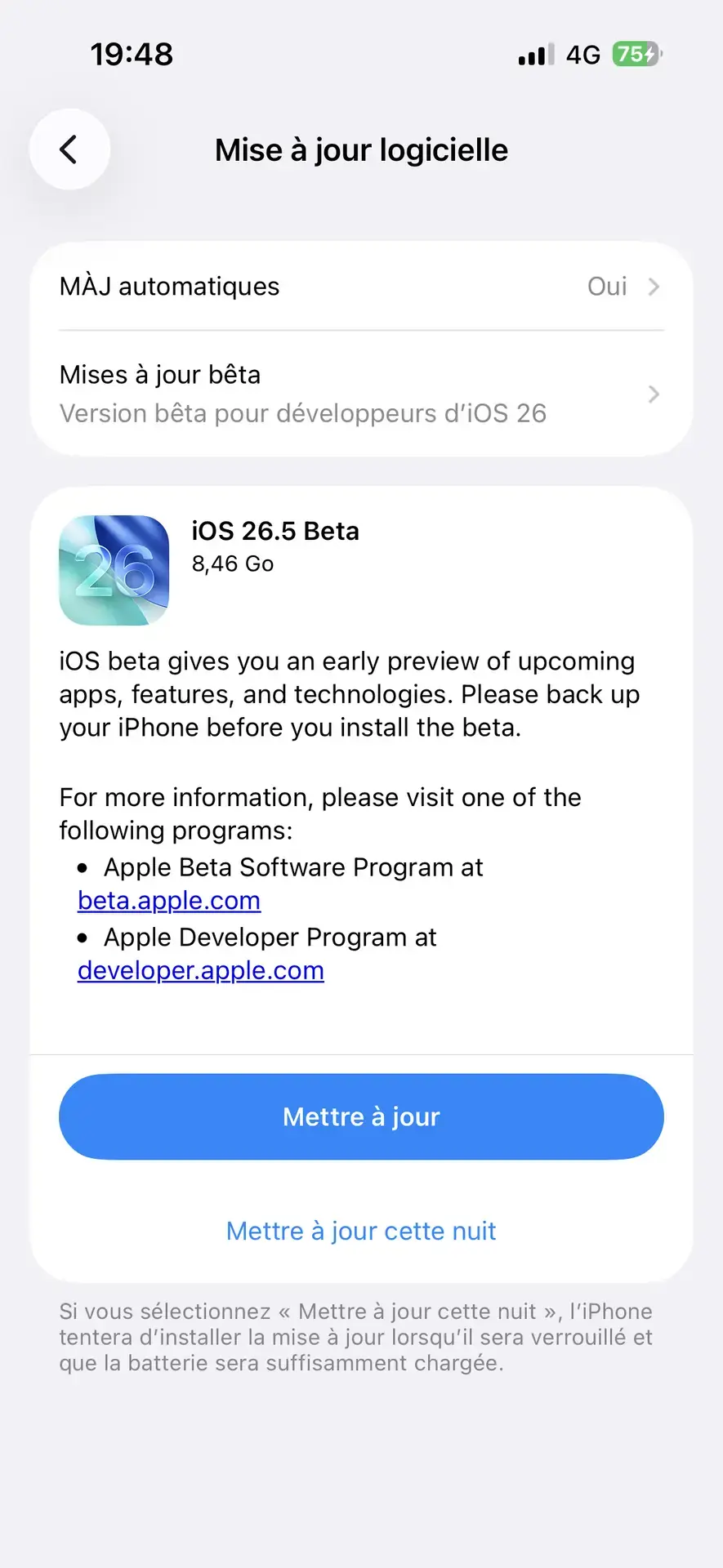 1&egrave;re B&ecirc;ta pour iOS 26.5, iPadOS 26.5, macOS 26.5, watchOS 26.5 (et les autres)