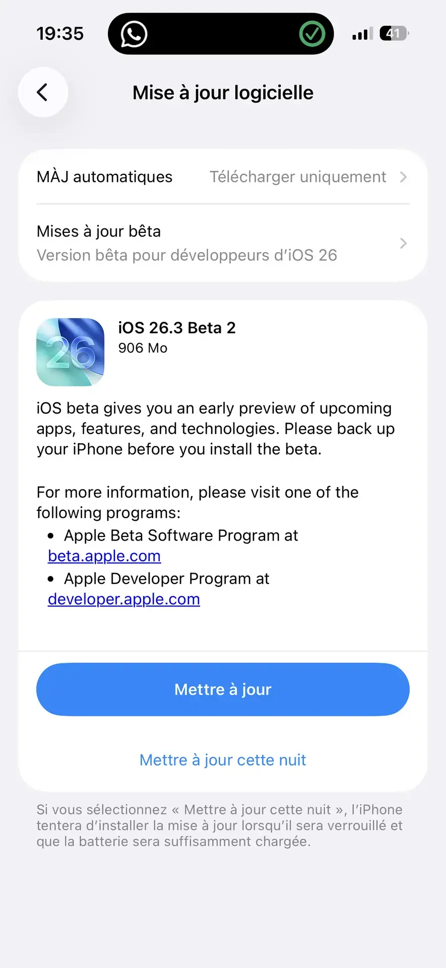 2e B&ecirc;ta pour iOS 26.3, iPadOS 26.3, macOS 26.3, watchOS 26.3, tvOS 26.3 et visionOS 26.3