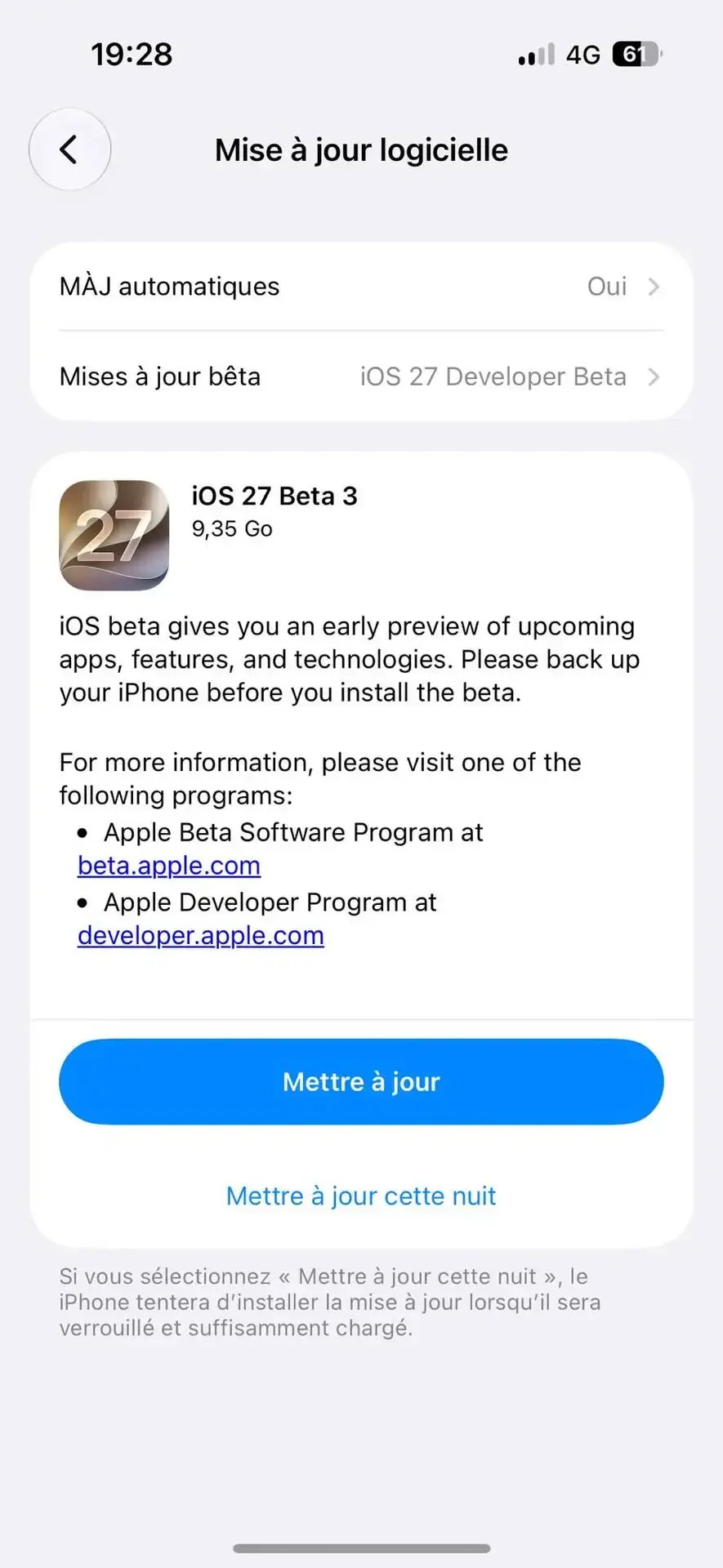 Les b&ecirc;tas 3 d'iOS 27, iPadOS 27, macOS 27 (et les autres) sont disponibles&nbsp;!