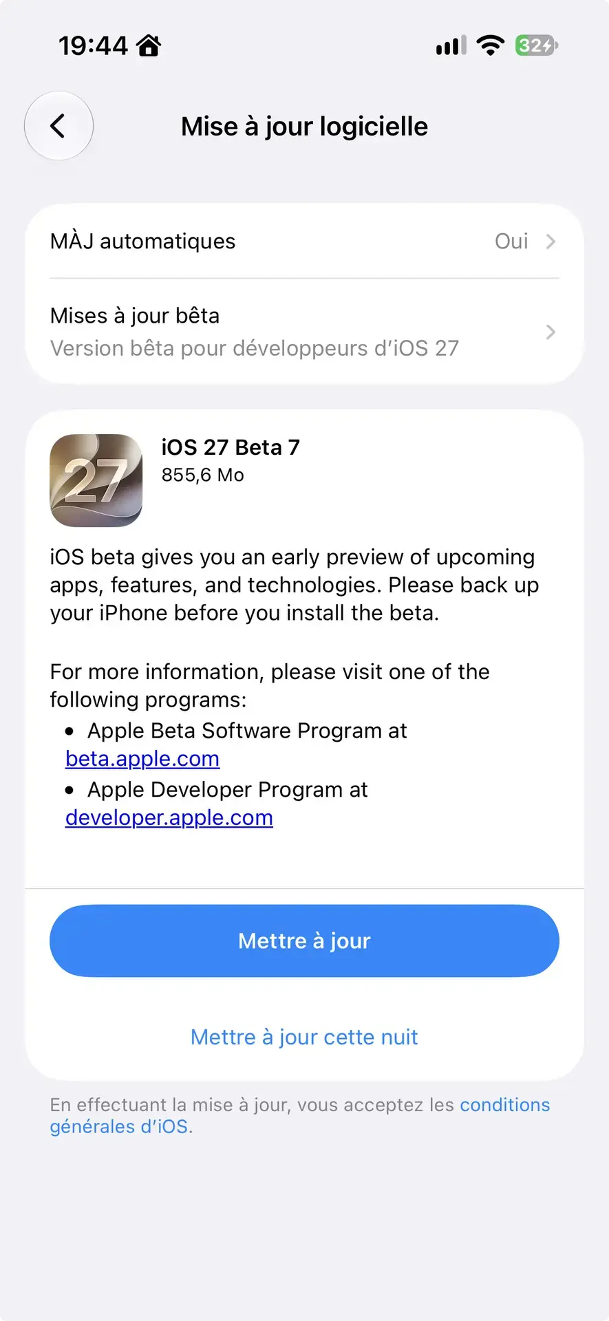 B&ecirc;ta 7 pour iOS 27, iPadOS 27 et macOS 27 (et une s&eacute;ance de rattrapage pour macOS 26.7)