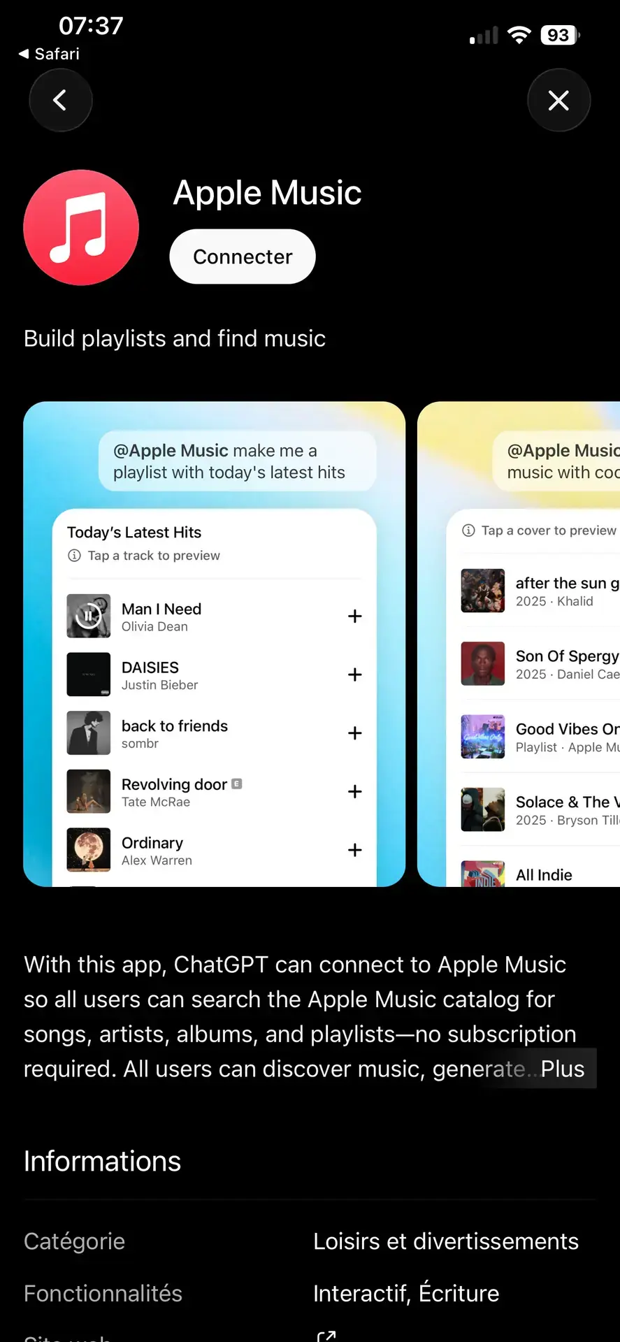 Comment utiliser Apple Music dans ChatGPT