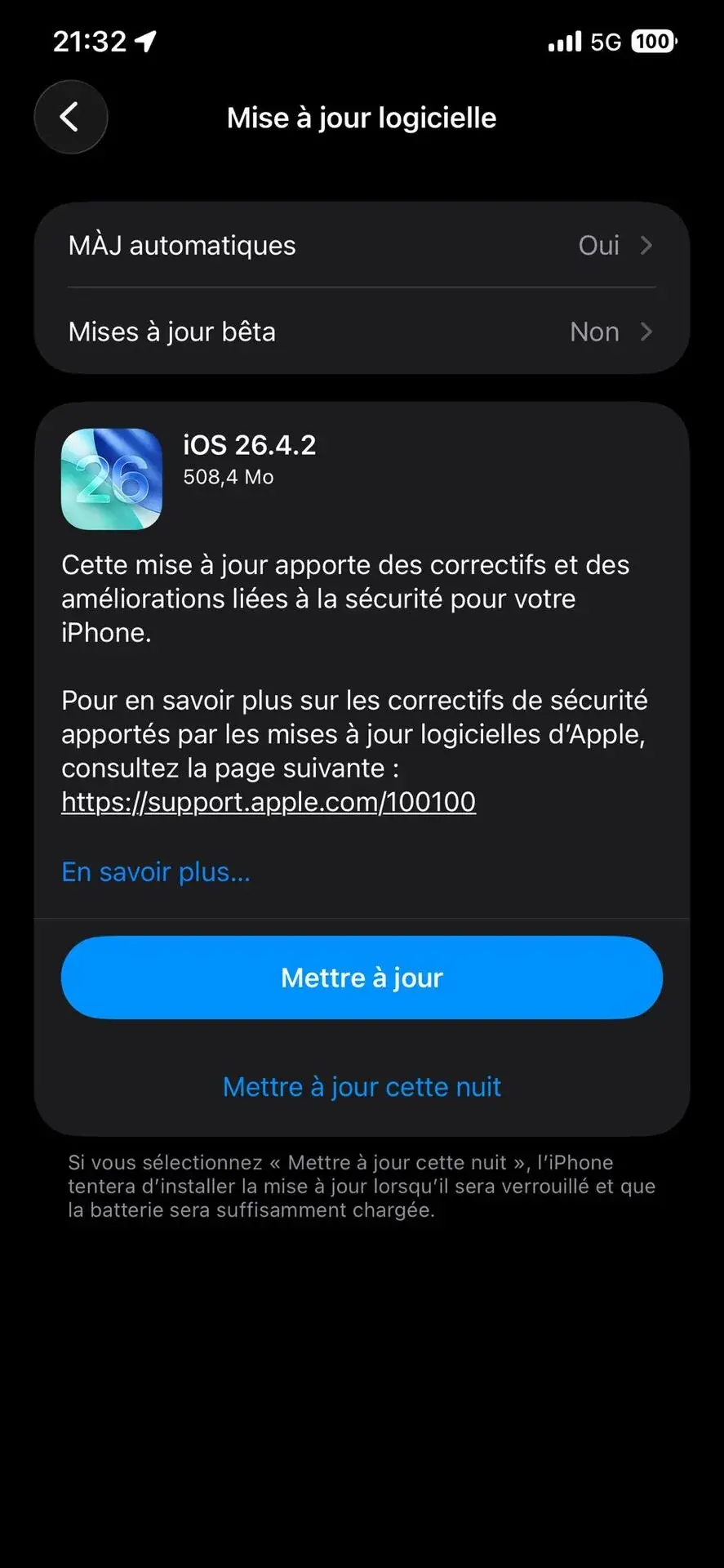 iOS 26.4.2 corrige cette faille permettant de r&eacute;cup&eacute;rer des notifications supprim&eacute;es