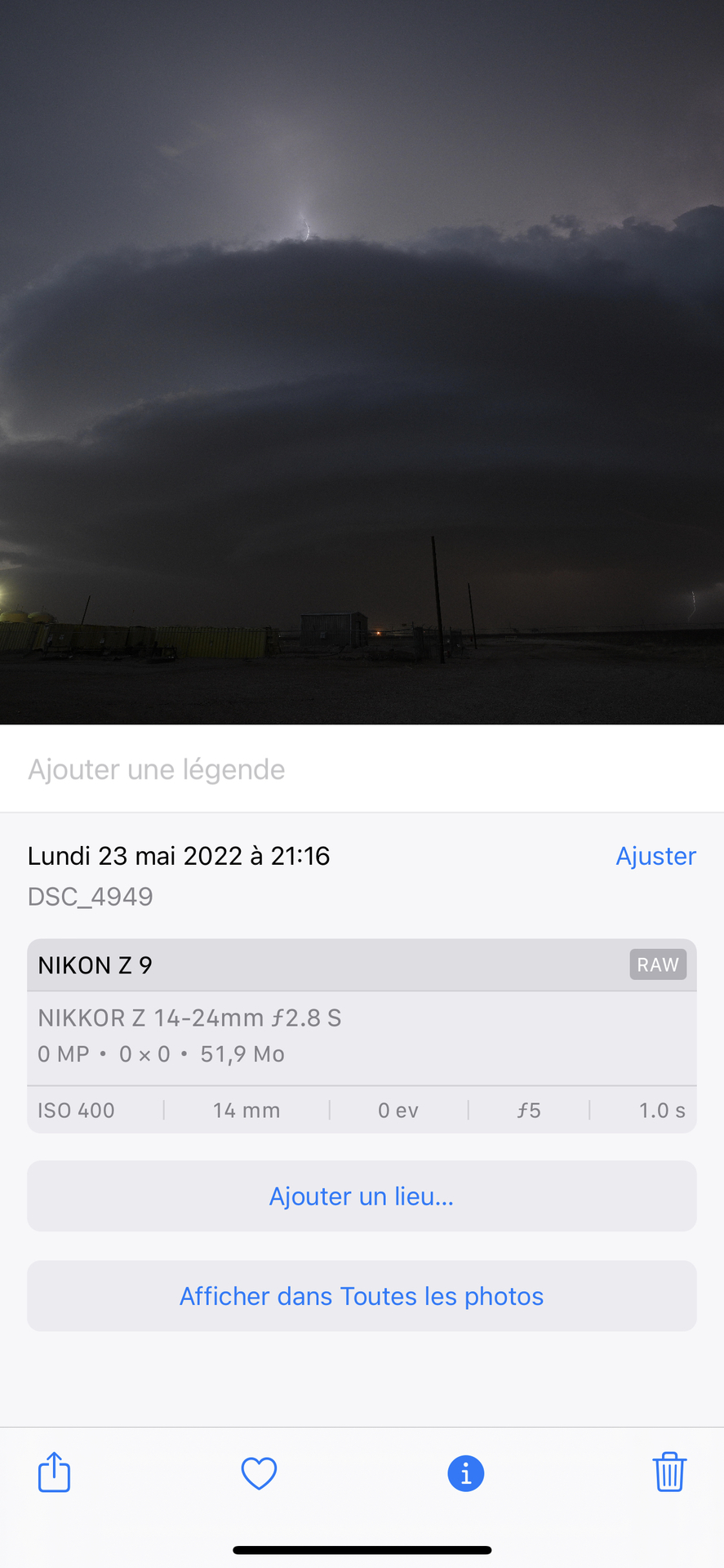 iOS et iPadOS 16 prennent en charge les fichiers RAW du Nikon Z9