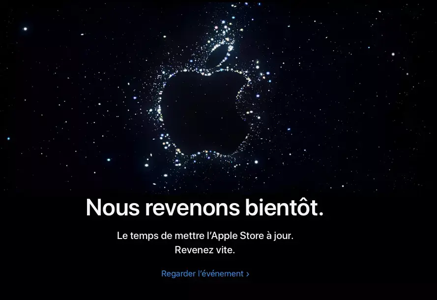 L'Apple Store ferme ses portes et prépare l'arrivée des iPhone14 et Apple Watch Series 8