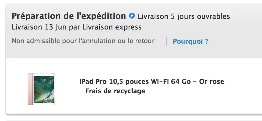 Les iPad Pro 2017 en "préparation pour l'expédition"