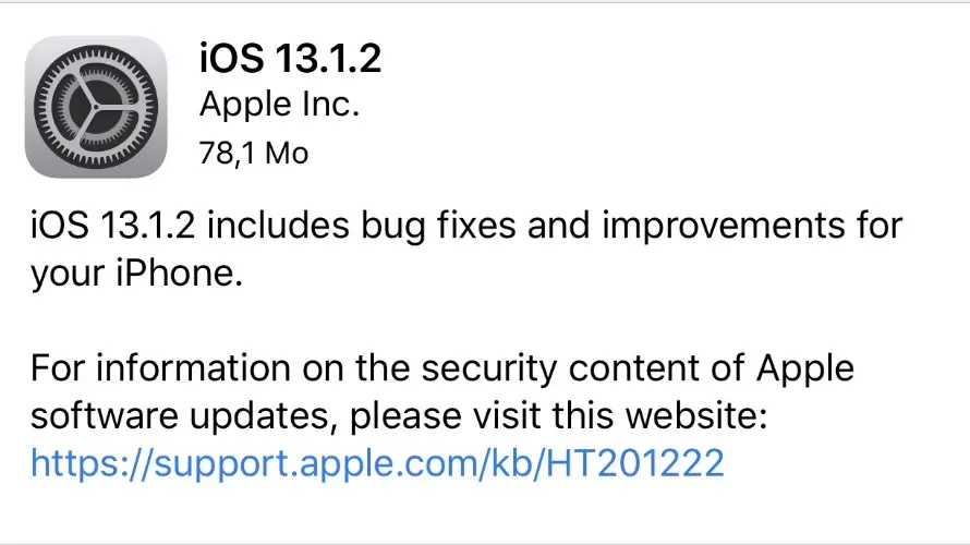 iOS/iPadOS 13.1.2 et watchOS 6.0.1 corrigent leurs bugs (bluetooth, caméra, iCloud...)