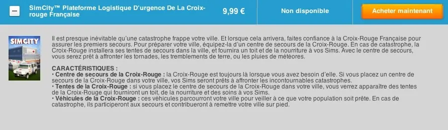 SimCity : un DLC "Croix Rouge" pour aider les "vrais" réfugiés