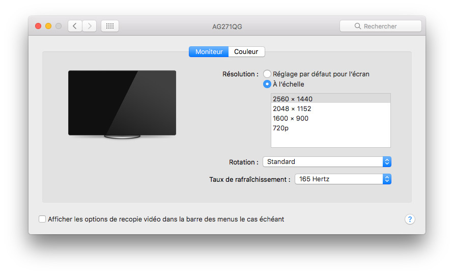 Le G-Sync (NVidia) fonctionne sous macOS Sierra !