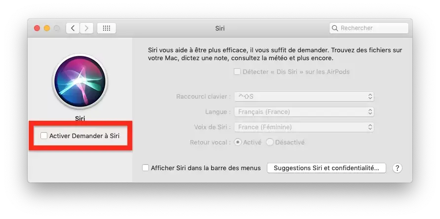 Désactiver Siri pourrait accélérer Mojave (et vous rendre plus beau)