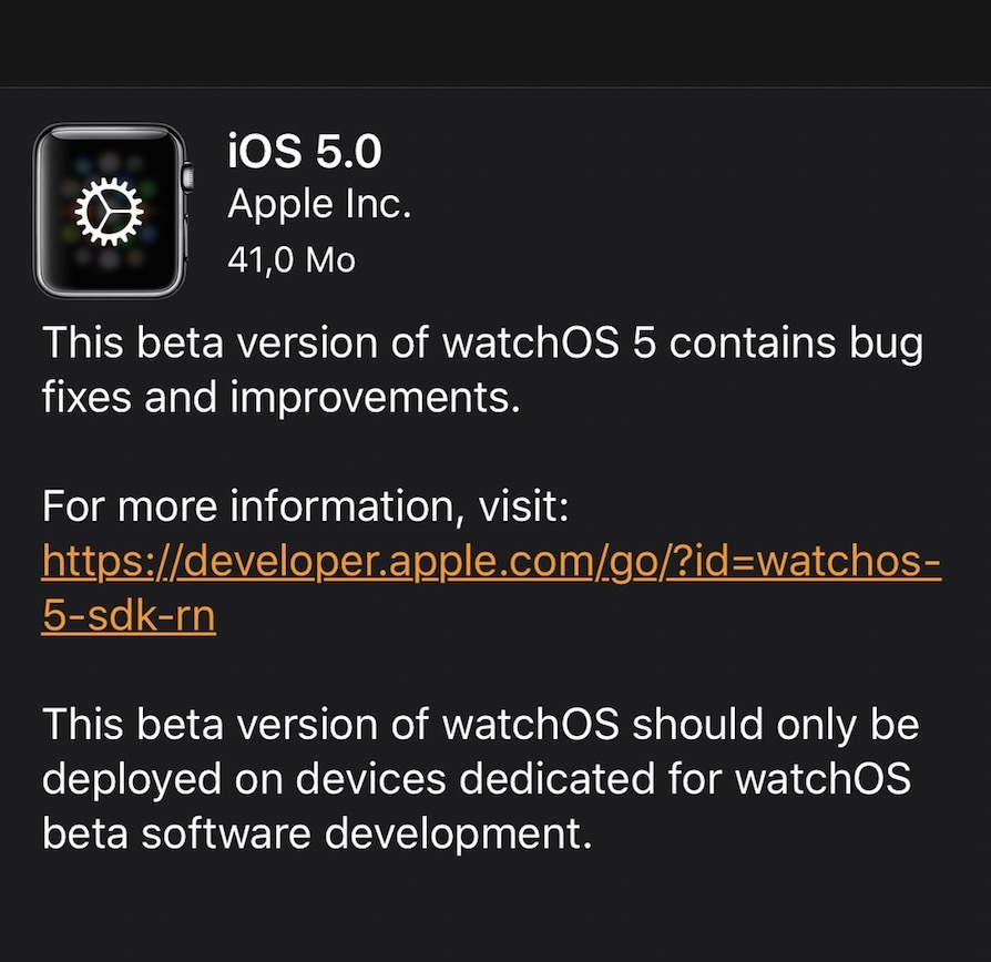 Seconde beta pour watchOS 5 (qui avait été retirée après la sortie)