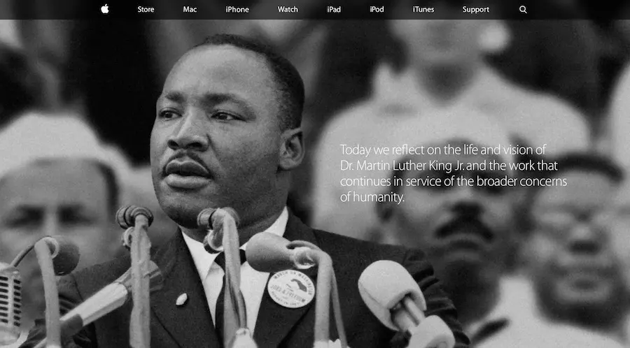 Martin Luther King à l'honneur sur le site d'Apple