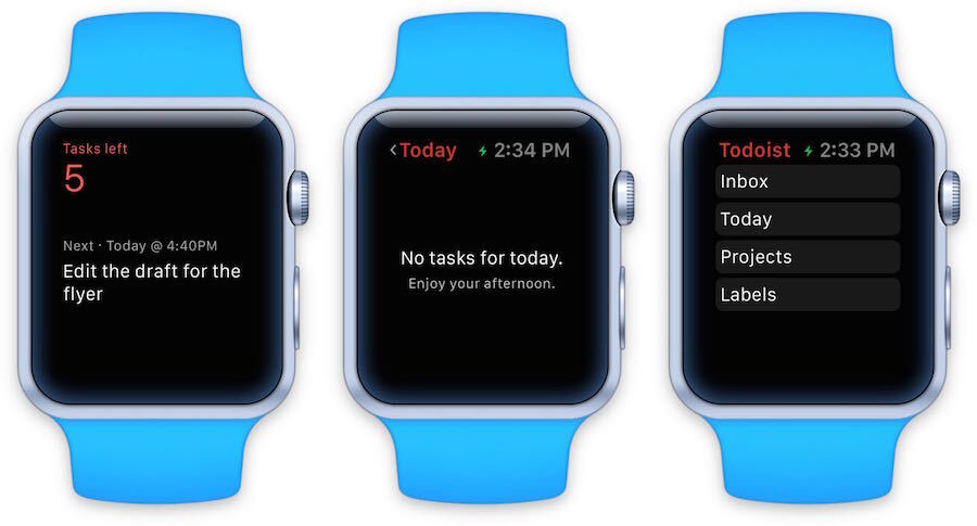 Todoist aura droit à un compagnon optimisé pour l'Apple Watch