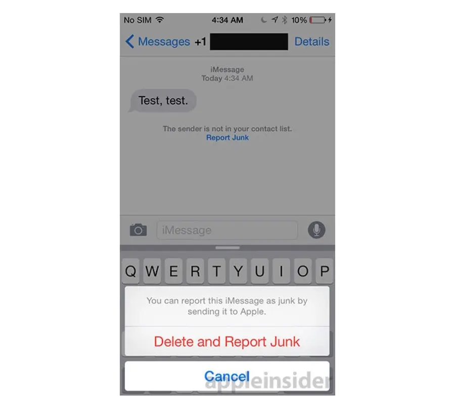 iOS 8.3 facilitera le signalement de spam