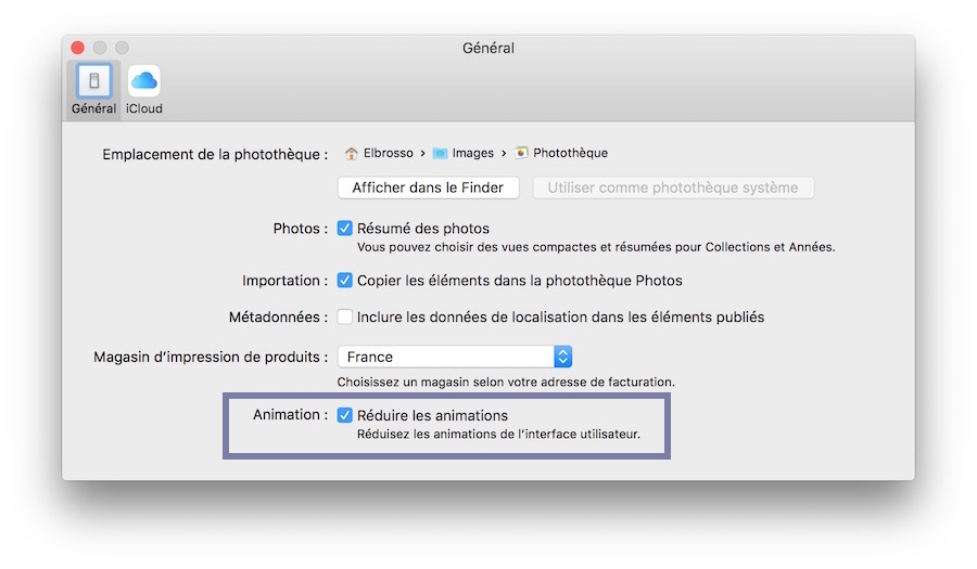Astuce : accélérer l'application Photos d'OS X en réduisant les animations