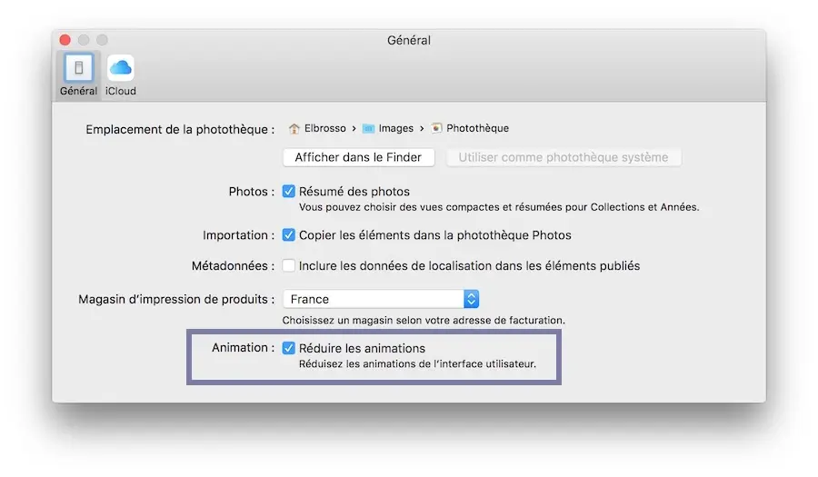 Astuce : accélérer l'application Photos d'OS X en réduisant les animations