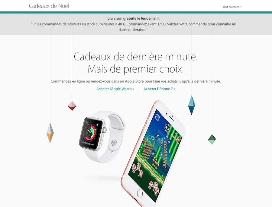 Apple offre la livraison le lendemain dans sa boutique en ligne