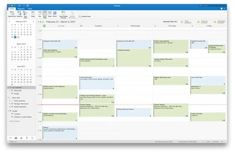 Outlook 2016 (Mac) bientôt compatible avec Google Agenda et Google Contacts