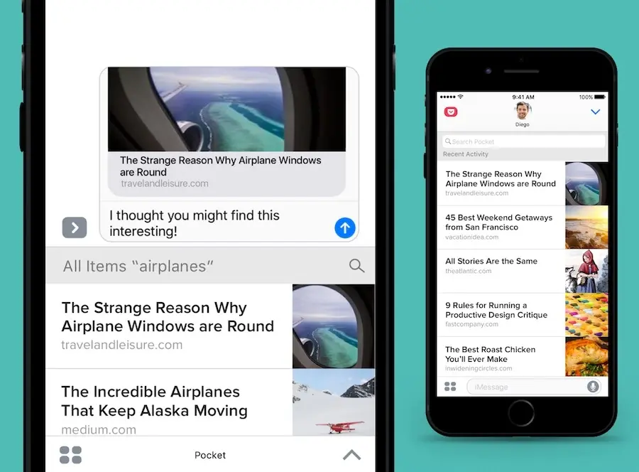 Pocket gagne une extension pour iMessage