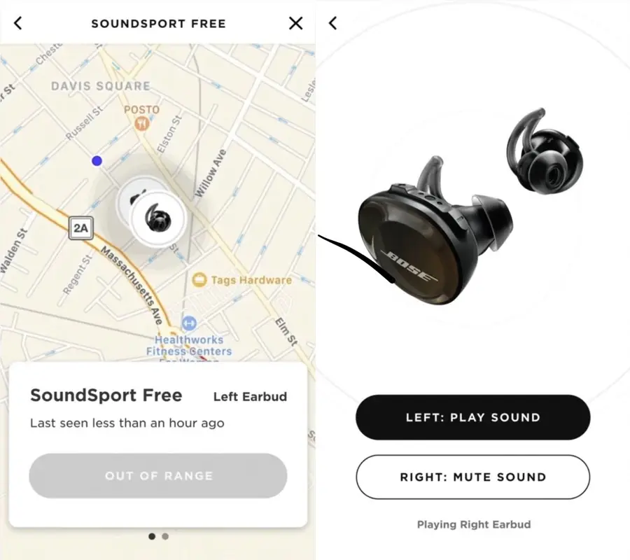 L'application Bose Connect retrouve les oreillettes bluetooth égarées