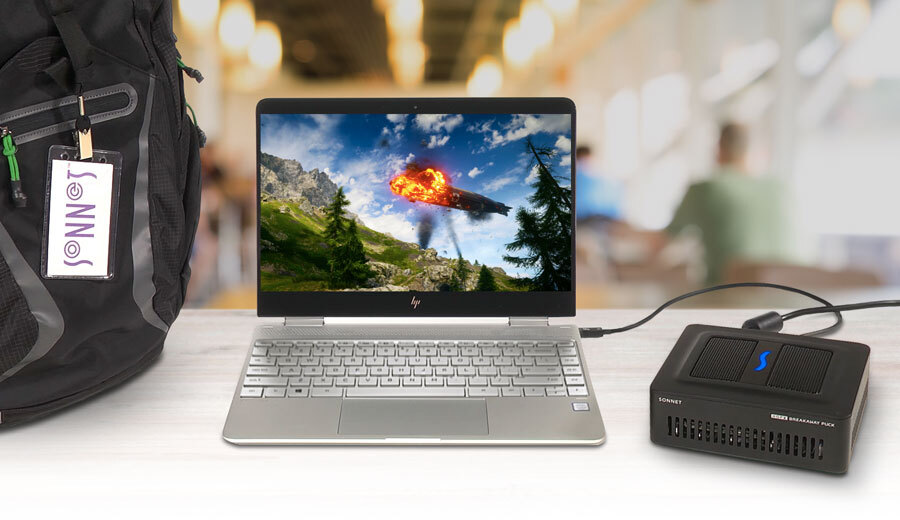 Sonnet lance un eGPU TB3 "portable" pour les petits GPU : eGFX Breakaway Puck