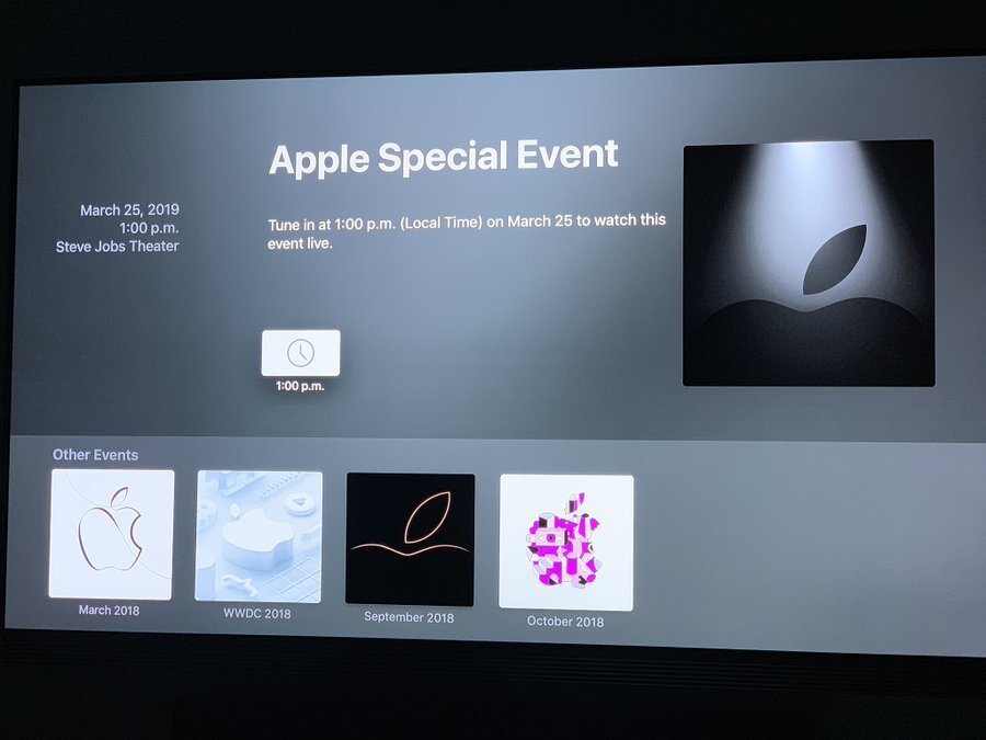 Special Event du 25 mars : Apple met à jour son app "Apple Events" sur l'Apple TV