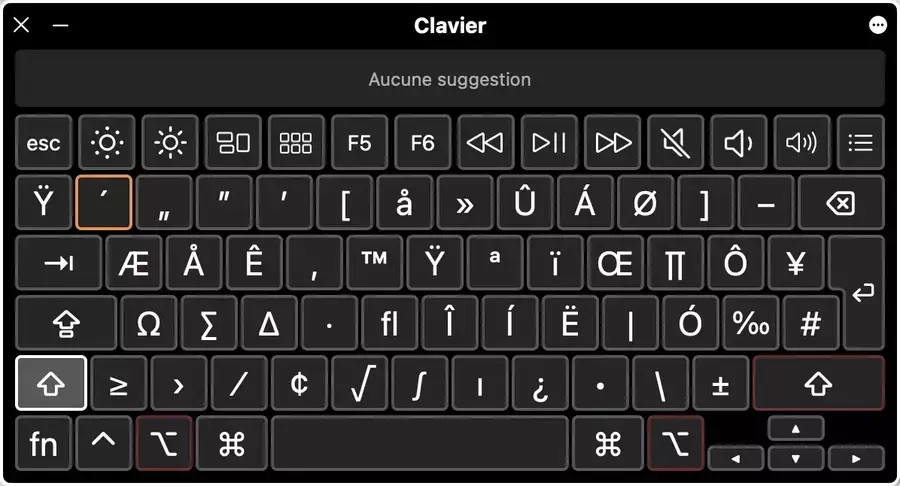 Visualiseur de clavier Mac