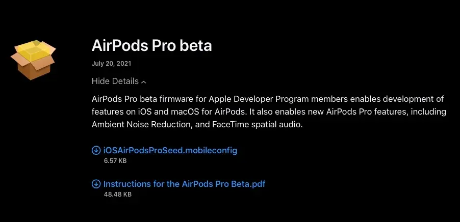 Le premier firmware en bêta des AirPods Pro est disponible pour les développeurs