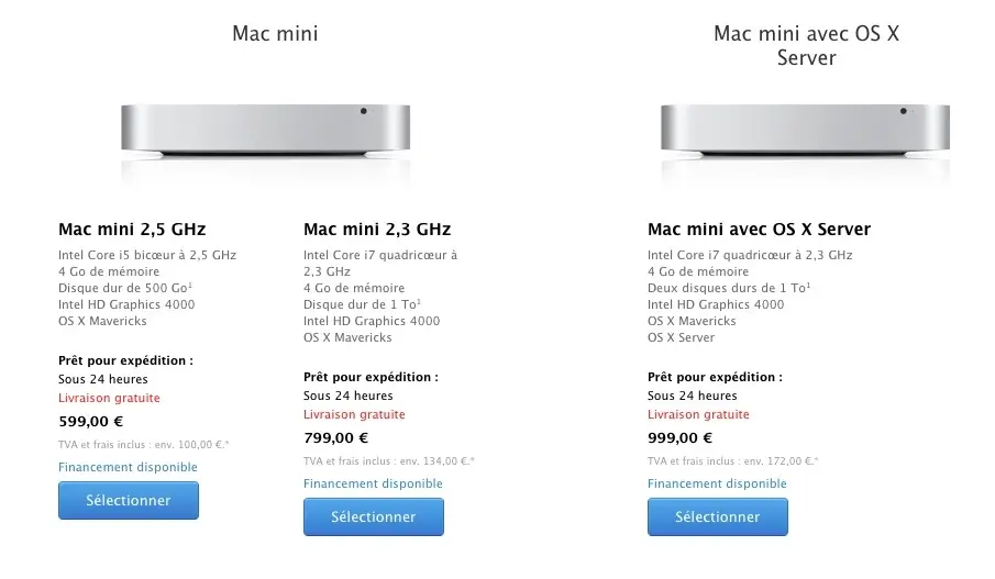 Petite baisse de prix sur le Mac Mini et l'AppleTV