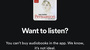 Spotify supprime l'option d'achat des livres audio de son application