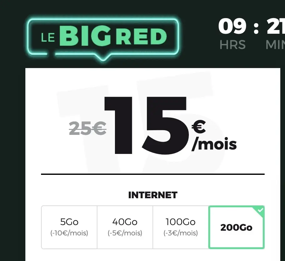 RED by SFR propose ses forfaits BIG RED dès 5€ (5Go)