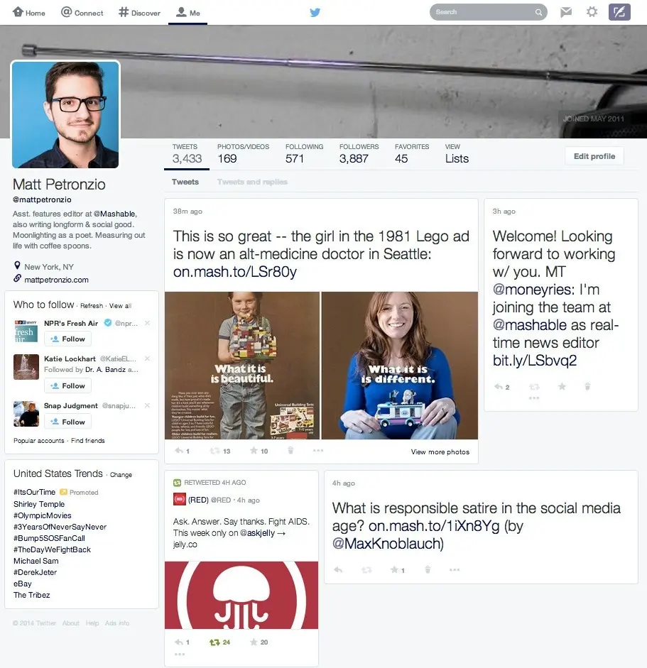 Twitter teste de nouvelles pages de profil, très inspirées de Facebook