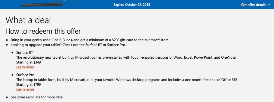 Aux USA, Microsoft reprend les anciens iPad 200$ contre une Surface