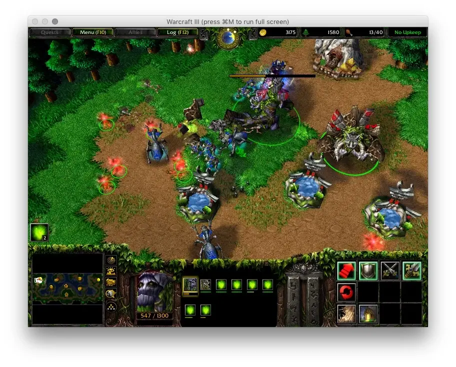 Et voilà ! WarCraft 3 + The Frozen Throne se lancent sous El Capitan !