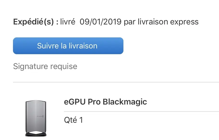 Apple commence à expédier l'eGPU "Pro" de BlackMagic (qui n'est plus disponible)