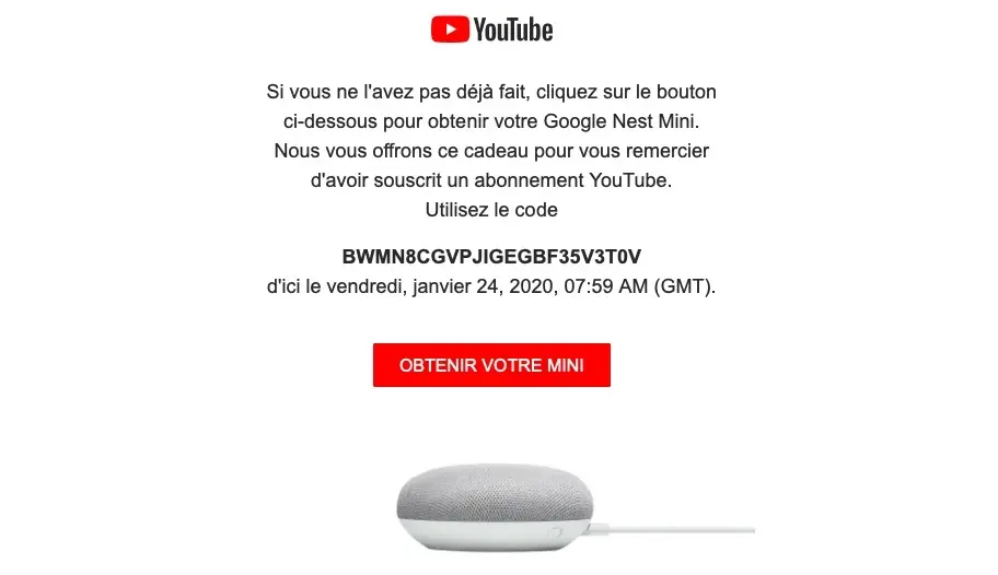 Google offre une enceinte connectée Nest Mini à ses abonnés YouTube Music/Premium