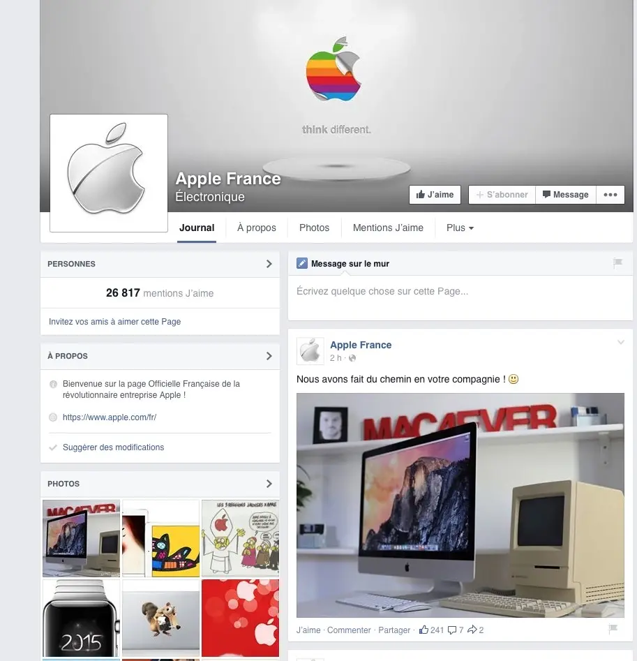 Méfiez-vous des fausses pages Facebook d'Apple France