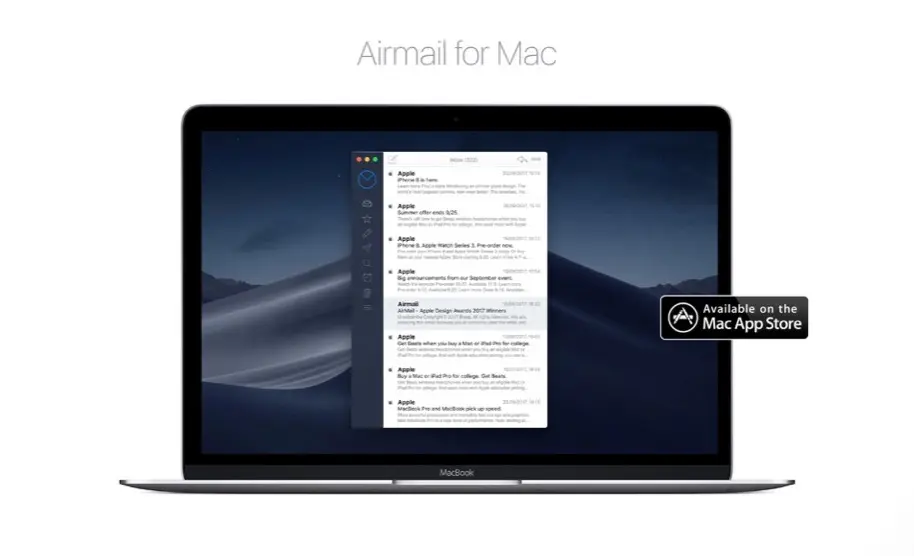 Airmail adopte le mode sombre automatique de Mojave