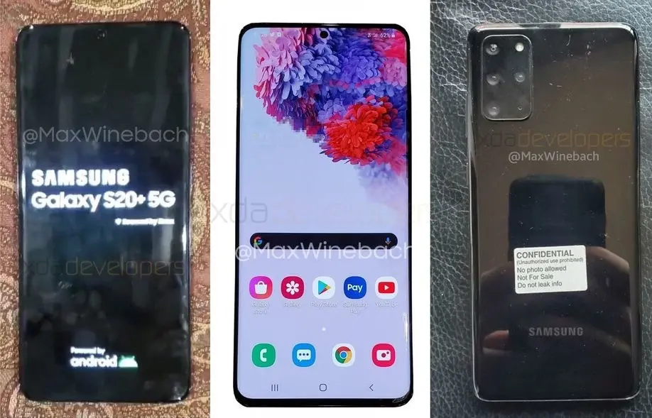 Le Galaxy S20+ s'affiche sur le net, confirmant le nom et les 4 caméras