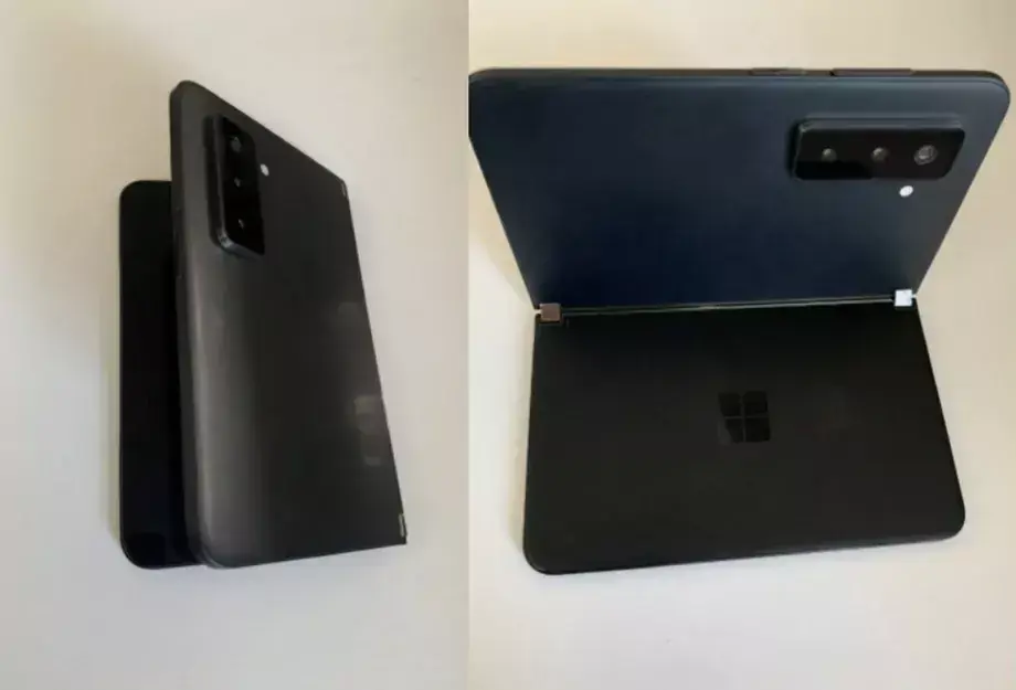 Surface Duo 2 : les premiers clichés montrent un bloc à trois optiques et un modèle noir