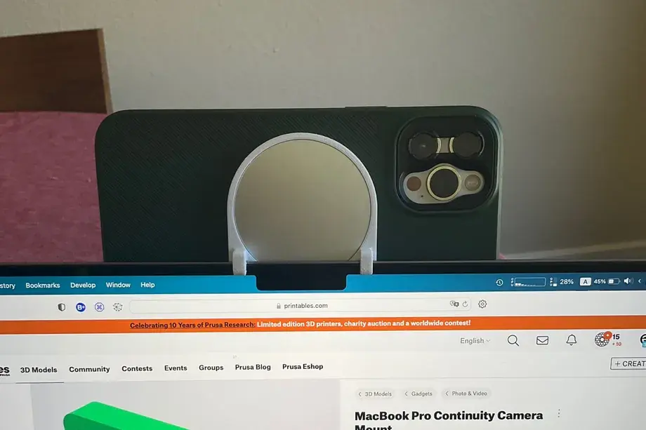 Un support à imprimer en 3D pour utiliser un iPhone en tant que webcam sous macOS Ventura